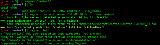 Add and Run CentOS 7 on Virtualbox using Vagrant